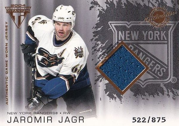 jersey karta JAROMÍR JÁGR 03-04 Titanium Game-Worn Jersey /875